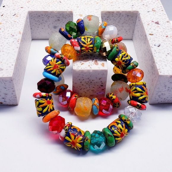 Handmade Beaded African Bracelet, Unisex #11 (2 pieces) - Picture 3 of 5